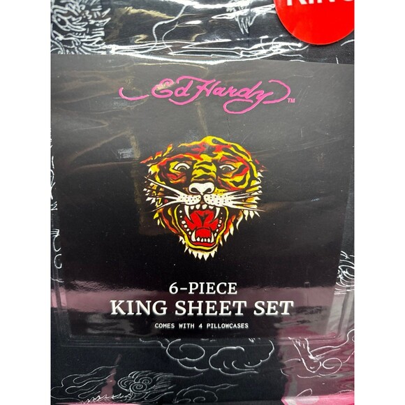 Ed Hardy King Sheet Set, 6 pieces - Picture 2 of 6
